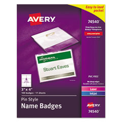 Avery(R) Name Badge Holders Kit with Inserts