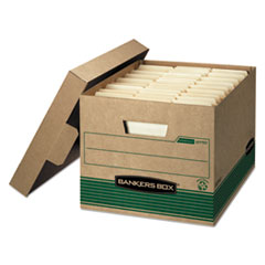 STOR/FILE Medium-Duty 100% Recycled Storage Boxes, Letter/Legal Files, 12.5" x 16.25" x 10.25", Kraf
