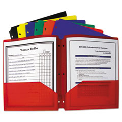 C-Line(R) Two-Pocket Heavyweight Poly Portfolio Folder with Three-Hole Punch