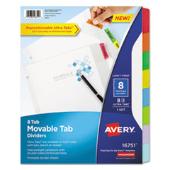 Avery(R) Movable Tab Dividers with Color Tabs