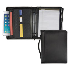 Samsill(R) Regal(TM) Leather Zipper Binder with Handle & iPad(R) Pocket