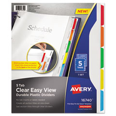 Avery(R) Clear Easy View Plastic Dividers with Multicolored Tabs & Sheet Protector
