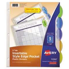 Avery(R) Insertable Style Edge(TM) Tab Plastic Dividers
