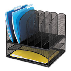 Safco(R) Onyx(TM) Mesh Desk Organizer With Two Horizontal/Six Upright Sections