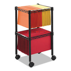 Safco(R) Two-Tier Compact Mobile Wire File Cart