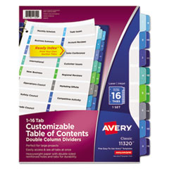 Avery(R) Ready Index(R) Customizable Table of Contents Double Column Dividers