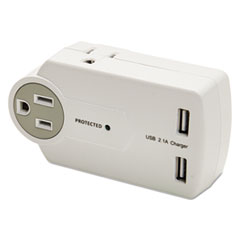 Innovera(R) Travel Charger/Surge Protector with USB Ports