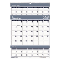 House of Doolittle(TM) Bar Harbor 100% Recycled Wirebound Three-Months-per-Page Wall Calendar