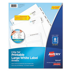 Avery(R) Big Tab Large White Label Tab Dividers