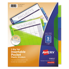 Avery(R) Insertable Big Tab(TM) Plastic Single-Pocket Dividers