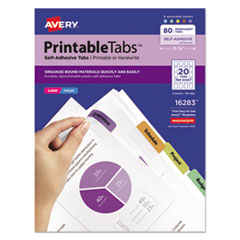 Avery(R) Printable Plastic Tabs with Repositionable Adhesive