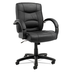 Alera(R) Strada Leather Mid-Back Swivel/Tilt Chair