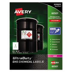 Avery(R) UltraDuty(TM) GHS Chemical Waterproof & UV Resistent Labels