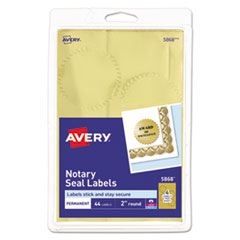 Avery(R) Printable Gold Foil Seals