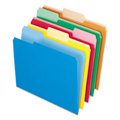 Interior File Folders, 1/3-Cut Tabs: Assorted, Letter Size, Assorted Colors: Blue/Green/Orange/Red/Y