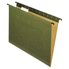 Poly Laminate Reinforced Hanging Folders, 1/5 Tab, Letter, Green, 20/Box
