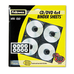 Fellowes(R) CD/DVD Protector Sheets for Three-Ring Binders