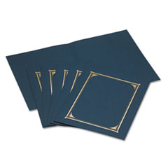Certificate/Document Cover, 12.5 x 9.75, Navy Blue, 6/Pack