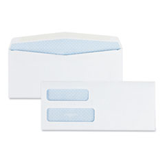 Double Window Security-Tinted Check Envelope, #10, Commercial Flap, Gummed Closure, 4.13 x 9.5, Whit