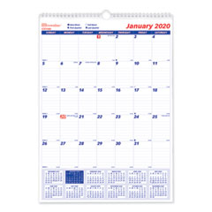 Twin-Wirebound Wall Calendar, One Month per Page, 12 x 17, White Sheets, 12-Month (Jan to Dec): 2024
