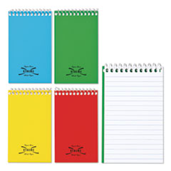 Paper Blanc Xtreme White Wirebound Memo Pads, Narrow Rule, Randomly Assorted Cover Colors, 60 White