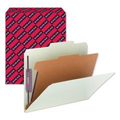 Pressboard Classification Folders, Four SafeSHIELD Fasteners, 2/5-Cut Tabs, 1 Divider, Letter Size,