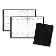 Contemporary Weekly/Monthly Planner, Vertical-Column Format, 11 x 8.25, Black Cover, 12-Month (Jan t