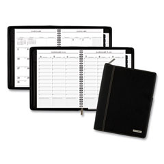 Executive Weekly Vertical-Column Appointment Book, Telephone/Address Section, 11 x 8.25, Black, 12-M