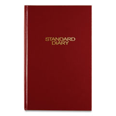 Standard Diary Daily Diary, 2024 Edition, Wide/Legal Rule, Red Cover, (200) 12 x 7.75 Sheets