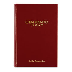 Standard Diary Daily Reminder Book, 2024 Edition, Medium/College Rule, Red Cover, (201) 8.25 x 5.75