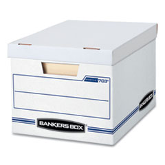 STOR/FILE Basic-Duty Storage Boxes, Letter/Legal Files, 12.5" x 16.25" x 10.5", White/Blue, 12/Carto