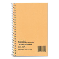 Single-Subject Wirebound Notebooks, Narrow Rule, Brown Paperboard Cover, (80) 7.75 x 5 Sheets