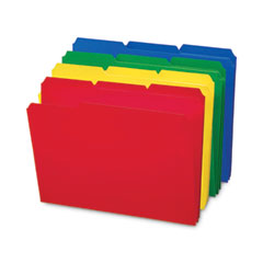 Top Tab Poly Colored File Folders, 1/3-Cut Tabs: Assorted, Letter Size, 0.75" Expansion, Assorted Co