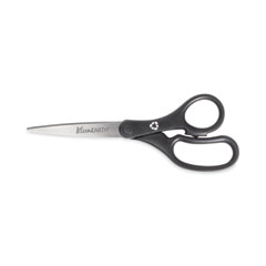 KleenEarth Basic Plastic Handle Scissors, 8" Long, 3.25" Cut Length, Straight Black Handle, 3/Pack
