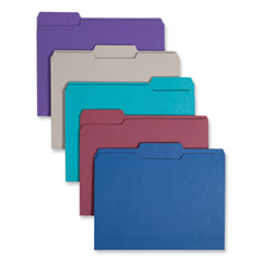 Colored File Folders, 1/3-Cut Tabs: Assorted, Letter Size, 0.75" Expansion, Assorted: Gray/Maroon/Na