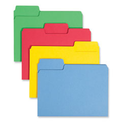 SuperTab Colored File Folders, 1/3-Cut Tabs: Assorted, Letter Size, 0.75" Expansion, 11-pt Stock, Co