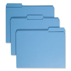 Reinforced Top Tab Colored File Folders, 1/3-Cut Tabs: Assorted, Letter Size, 0.75" Expansion, Blue,