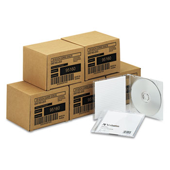 Verbatim&#174; CD-RW Discs, 700MB/80min, 4x, w/Slim Jewel Cases, Silver, 100/Carton