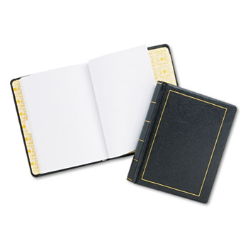 Wilson Jones&#174; Looseleaf Minute Book, Black Leather-Like Cover, 125 Pages (250 Cap), 8 1/2 x 11