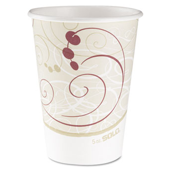 SOLO Cup Company Hot Cups, Symphony Design, 12oz, Beige, 50/Pack
