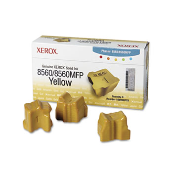 Xerox&#174; 108R00725 Solid Ink Stick, 3400 Page-Yield, 3/Box, Yellow