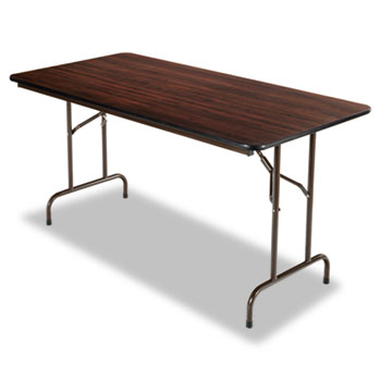 Alera&#174; Wood Folding Table, Rectangular, 60w x 29 3/4d x 29h, Walnut