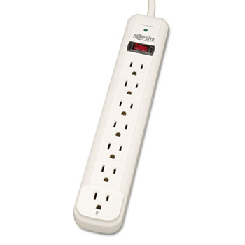 Tripp Lite TLP725 Surge Suppressor, 7 Outlets, 25 ft Cord, 1080 Joules, White