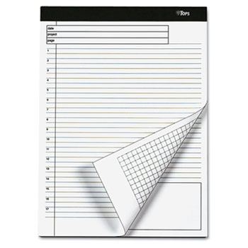 TOPS Docket Gold Planning Pad, Ruled, 8 1/2 x 11 3/4, White, 40 Sheets, 4 Pads/Pack