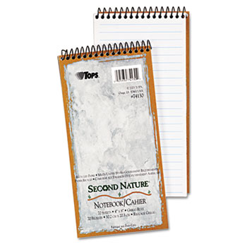TOPS™ Second Nature Spiral Reporter/Steno Book, Gregg, 4 x 8, White, 70 Sheets