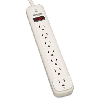 Tripp Lite TLP712 Surge Suppressor, 7 Outlets, 12 ft Cord, 1080 Joules, White