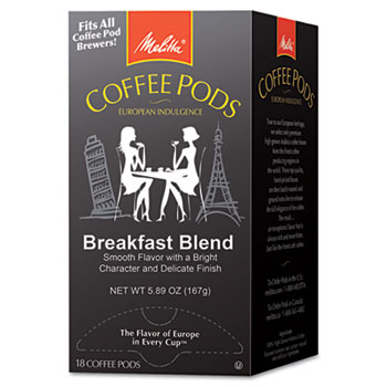 Melitta One:One Coffee Pods, Breakfast Blend, 18 Pods/Box