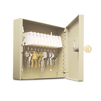 SteelMaster Uni-Tag Key Cabinet, 10-Key, Steel, Sand, 6 7/8” x 2” x 6 3/4”