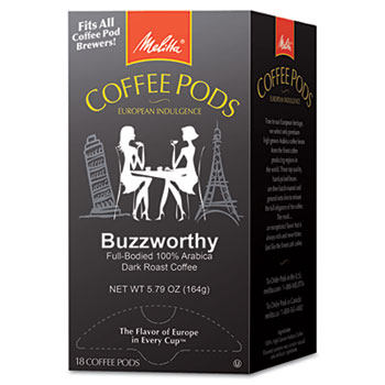 Melitta&#174; Coffee Pods, Buzzworthy (Dark Roast), 18 Pods/Box