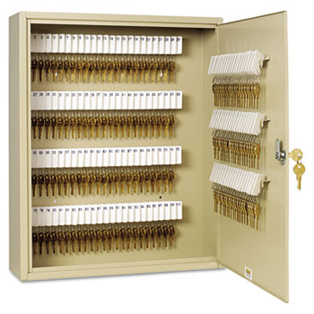 SteelMaster&#174; Uni-Tag Key Cabinet, 200-Key, Steel, Sand, 16 1/2 x 4 7/8 x 20 1/8